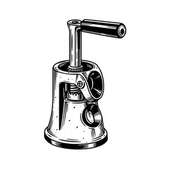 Vintage Mechanical Clamp Detailed Illustration of Industrial Tool