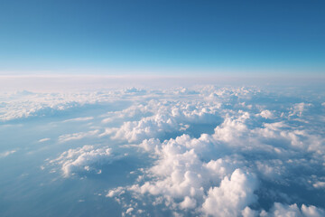 Aerial View of Cumulus Clouds and Blue Sky