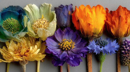 Vibrant Variety of Flowers Showcasing Unique Colors and Textures