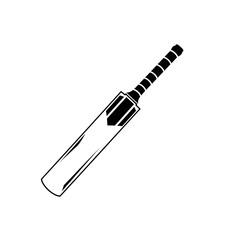 Cricket Bat Icon A Simple Black and White Vector Illustration