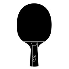 Table Tennis Racket  A Black and White Silhouette Illustration
