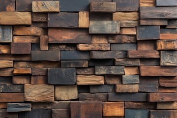 Wood block wall