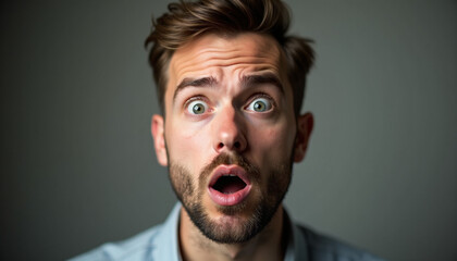 Astonished Man in Candid Portrait