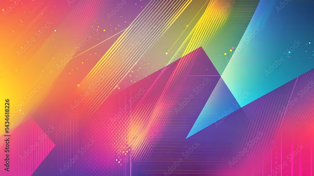 Poster abstract geometric composition with gradient color palette