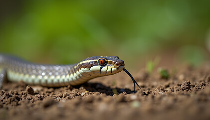 Fototapeta premium Close-Up of a Camouflaged Snake