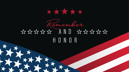  Remember Honor Flag Vector Graphics Illustrations