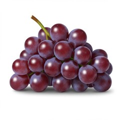 Fototapeta premium Red Grape Cluster on White Background