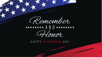 Remember Honor Memorial Day Vector Graphics Illustrations