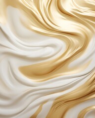Obraz premium Abstract Swirling Pattern in Off-White and Gold