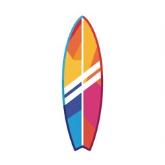 Colorful Geometric Surfboard Design Illustration