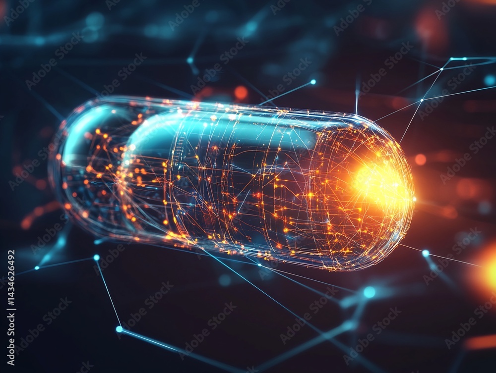 Aufkleber digital capsule visualization: network structure