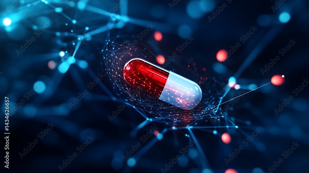 Aufkleber digital network and capsule visualization