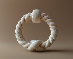 Textured white rope knot sculpture on a neutral background showcasing craftsmanship