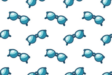 Fototapeta premium Sunglasses vector seamless pattern. Cartoon style. White background 