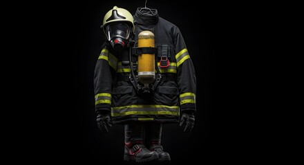 Firefighter's costume hanging