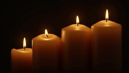 candles on black background
