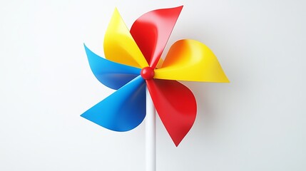 Colorful Plastic Pinwheel Toy Bright Red Yellow Blue Windmill Decoration Childrens Plaything Fun Summer Garden Festive Whimsical Design Rotating      