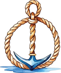 Nautical Watercolor Anchor Vector Coastal Maritime Theme For Wall Art Vector Illustrations Graphic Design And Creative Projects