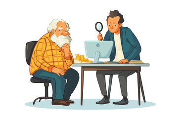 senior citizen getting scammed concept isolated