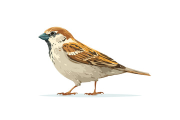 Sparrow female domesticus birdwatching isolated