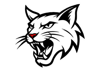 Obraz premium The Roar of the Wildcat: A striking vector illustration captures the essence of the wildcat's untamed spirit, featuring a bold design and menacing expression.