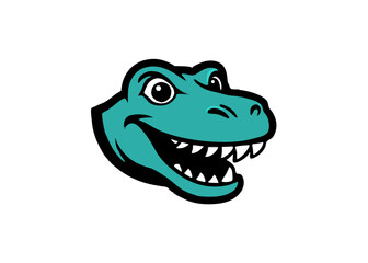 Playful Dinosaur: A delightful cartoon depiction of a cheerful dinosaur's head, radiating joy and embodying the wonder of the prehistoric era. 