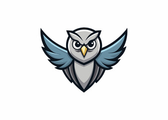 Obraz premium Wise Owl Emblem: A stylized owl, with wings outstretched, embodies wisdom and knowledge, perfect for representing a brand dedicated to learning and enlightenment. 