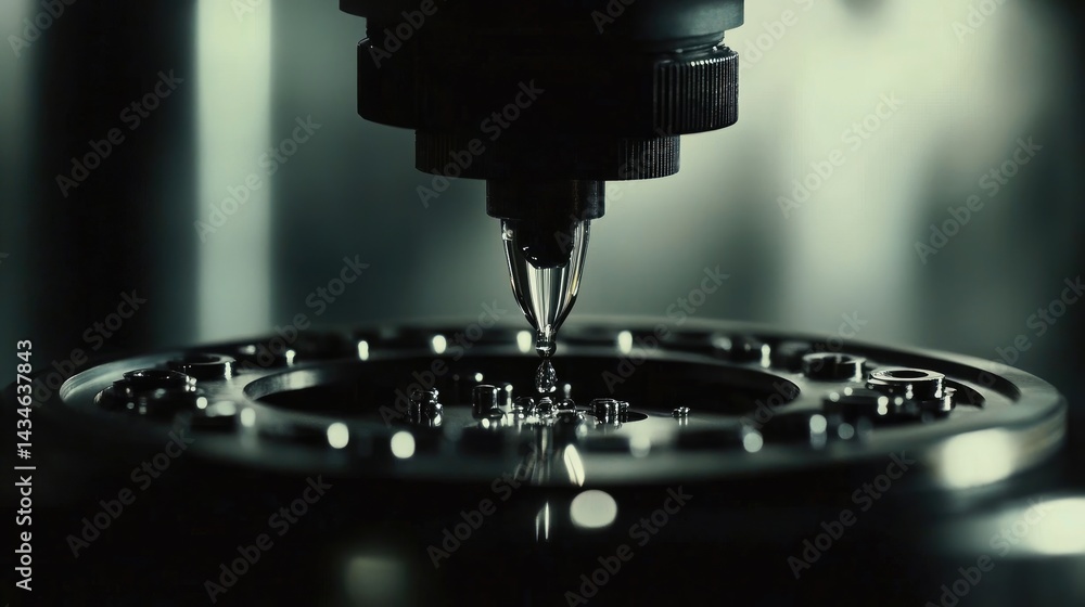 Poster machine vision system inspecting product quality in an automated smart factory process, no people