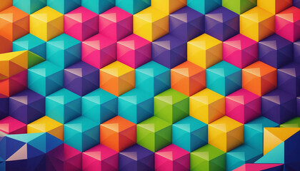 Obraz premium Vibrant Colorful Cube Pattern Abstract Background Design
