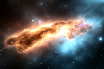 Obraz premium Bright orange cloud of gas and dust in space