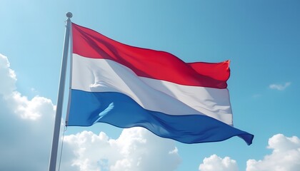 waving national flag of Netherland