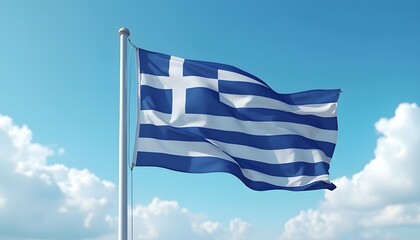 waving flag of greece