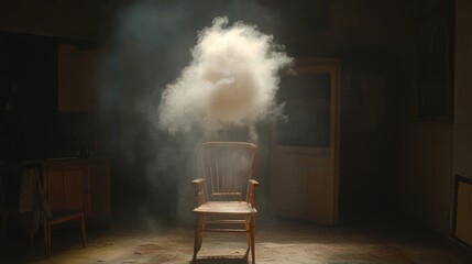 Floating cloud over chair