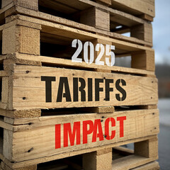 Obraz premium Close-up of stacked wooden pallets with 