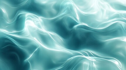 Obraz premium Abstract teal liquid flowing, smooth and wavy