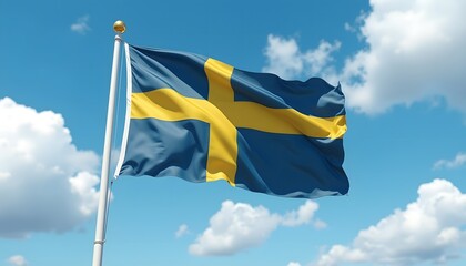 waving flag of sweden