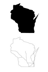 Wisconsin State Border With Interstate Highway Lines