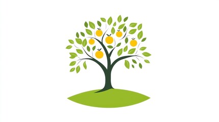 Fruit Tree Illustration, Nature Theme, Simple Design