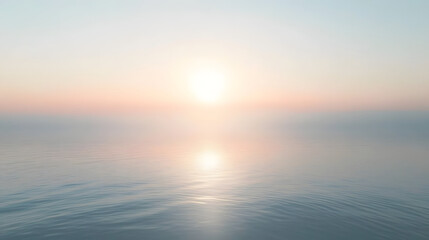 Tranquil Horizon: The sun paints the sky with pastel hues as it kisses the calm ocean, a scene of perfect peace and serenity. The horizon line merges sky and sea, whispering tranquility. 