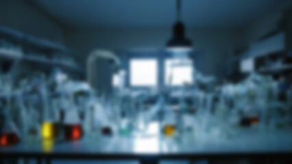 Obraz premium blur laboratory, practical equipment in chemistry lab, for chemical / physics material experiments,