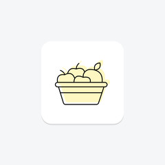 Fruit Picking Basket, vector, pixel perfect, illustrator file