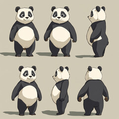 Adorable Cartoon Panda Designs: Explore Cute and Playful Animal Illustrations in Black and White