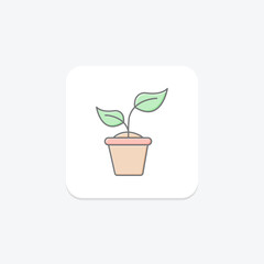 Sprout In Pot, vector, pixel perfect, illustrator file