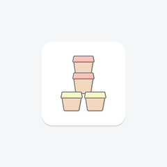 Clay Pots Stack, vector, pixel perfect, illustrator file
