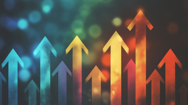 Colorful arrows background, business, growth and improvement concepts