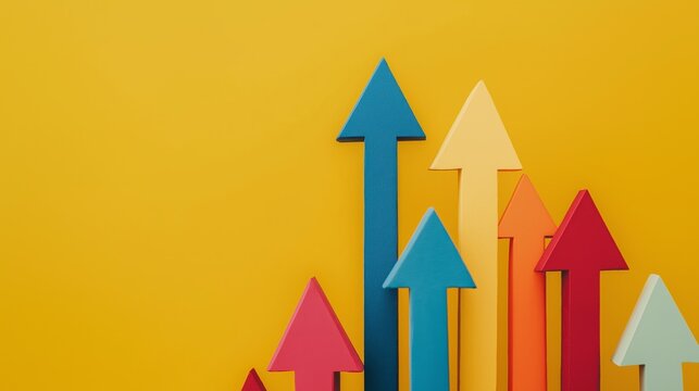 Colorful arrows background, business and improvement concepts