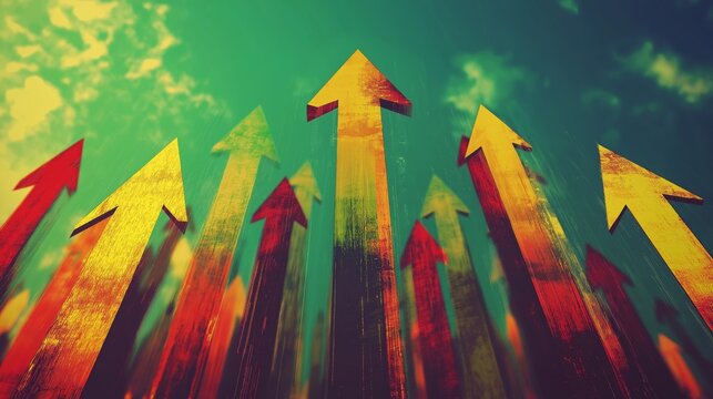 Colorful arrows background, business and improvement concepts