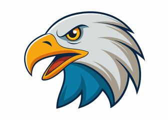 Obraz premium Majestic Eagle Emblem: A striking eagle head emblem with intense eyes, formidable beak, and a symbol of strength, focus, determination.