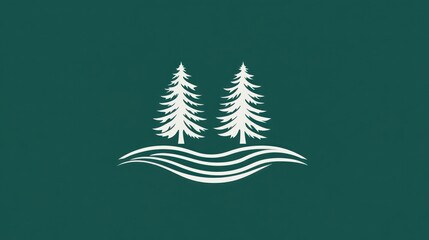 Forest Emblem on Teal Background