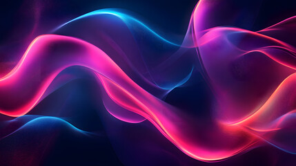 Abstract Wave: A mesmerizing display of fluid, neon-hued waves that ebb and flow across a deep, dark background, evoking a sense of motion and energy.